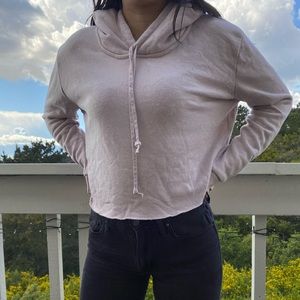 Brandy Melville Light Pink Cropped Hoodie